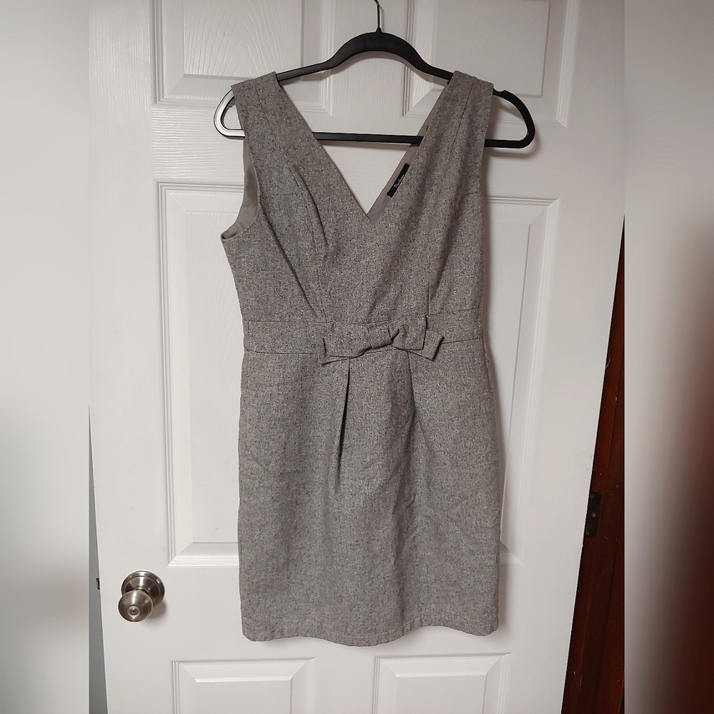 Grey Monteau Dress with bow detail